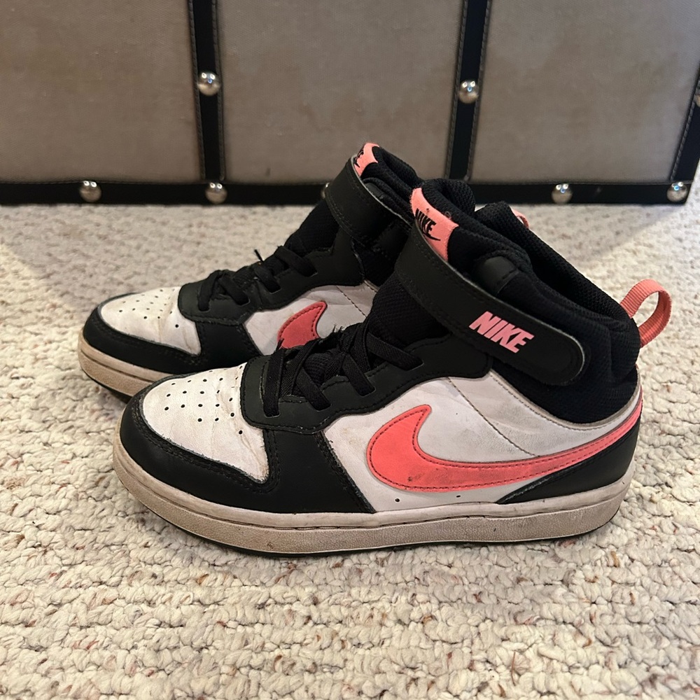 Nike Kids High-Top Sneakers - Black and Coral